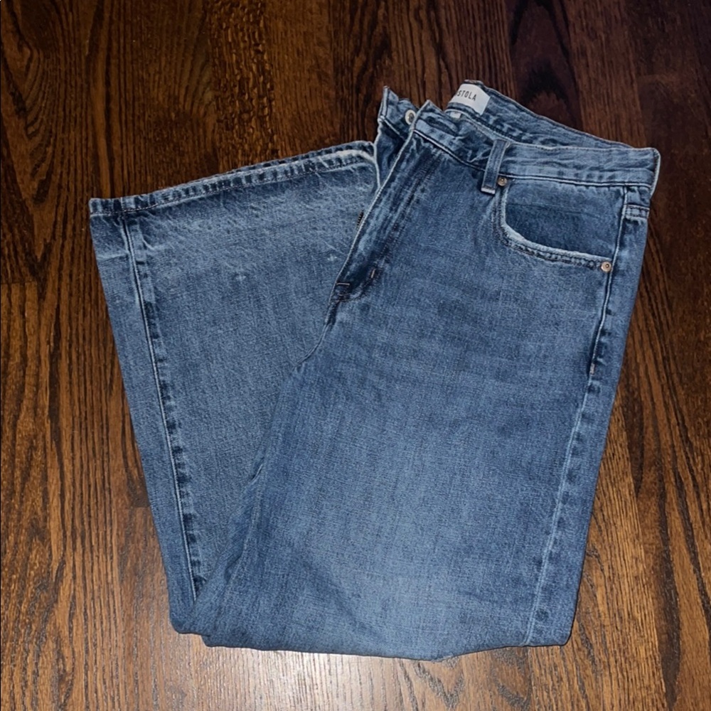Pistola Blue Flare Wide Leg Jeans